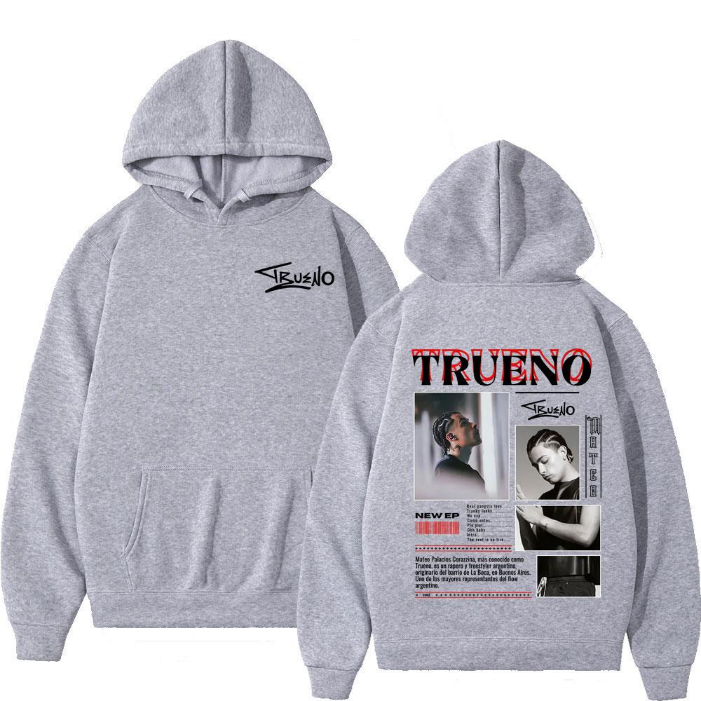 Rapper Trueno Album Tour 2025 Hoodie Gothique Punk Hiver Manches Longues Épais Hip-hop Pull Homme Femme Sweat-shirts à Capuche Vintage