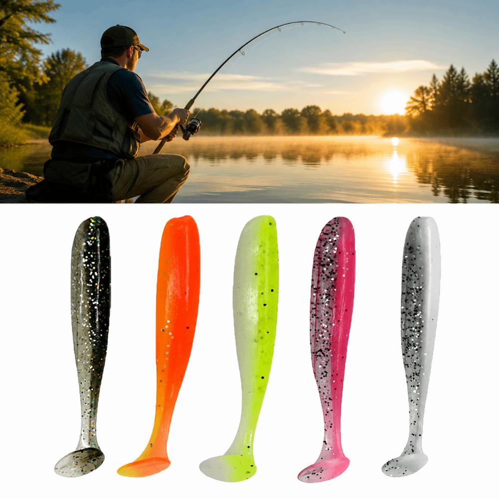 100PCS PVC Swim Bait 7cm 9cm Fishing Lures Durable Paddle Tail Swimbaits Saltwater Fishing