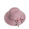 Straw hat woman summer small fresh versatile travel seaside beach sunshade sun protection folding flower sun hat tide