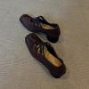 Sheepskin Version~ Retro Niche Cross-strap Single Shoe Pleated Leather Square Head Pig Nose Shallow Mouth Ballet Shoes Women