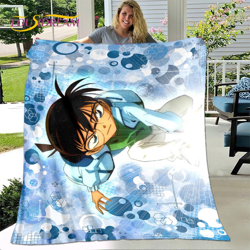 Anime Detective Conan Cartoon Soft Plush Blanket,Flannel Blanket Throw Blanket for Living Room Bedroom Bed Sofa Picnic Cover 3D