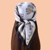 1pc Sweet Large Flower Print Silk Satin Square Scarf Women's Hair Accessory Spring New Versatile Belt Bag Decoration Heads