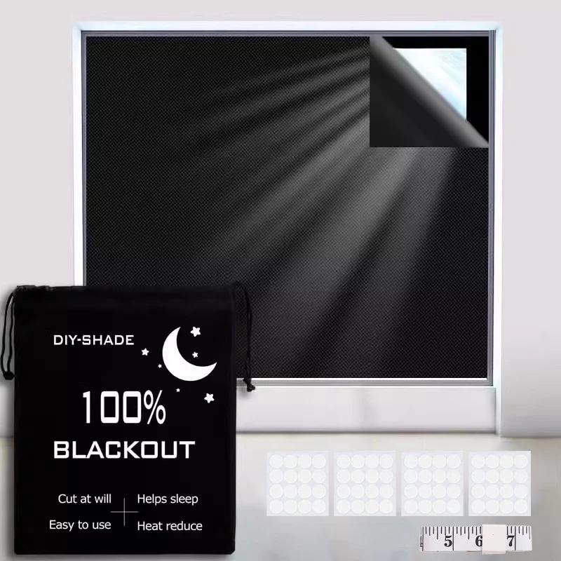 Copertura Oscurante 100% Tende Oscuranti Blocco Luce Più Oscuro Pellicola Privacy Anti Sguardo Casa Casa Vetro Colorato Tessuto Tenda Portatile Camera da Letto