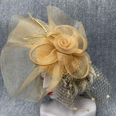European and American Bride Exaggerated Version Hair Accessories Retro Feather Head Flower Veil Headgear African Top Hat Top Hat