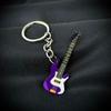 Sweet Cool Wind Metal Colorful Stainless Steel Guitar Keychain Y2k Niche Retro Bag Pendant Round Buckle Accessories