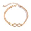 Wind Leisure Beach Diamond-Encrusted Love 8-Character Infinite Symbol Anklet, Simple Geometric Metal Chain Anklet