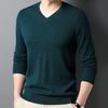 Autumn Mens And Spring Woolen Sweater Vneck Pullover Long Sleeve Woolen Knitted Bottom Sweater Fashion Mens Casual Woolen Sweater Interior