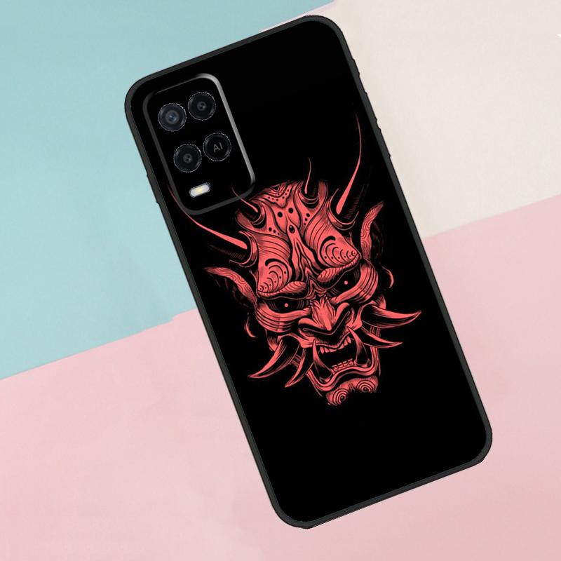 Japanese Samurai Oni Mask For Oppo A17 A77 A60 A74 A94 A54 A18 A38 A58 A78 A98 A40 A80 A16 A76 A96 A15 A57S Phone Case