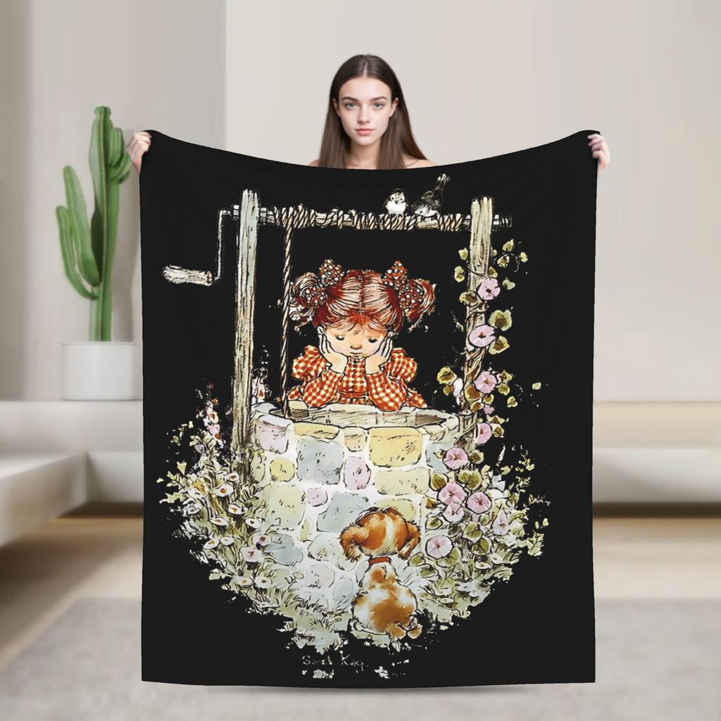 Warm Soft Blankets Picnic Sarah Kay Throw Blanket  Flannel Bedspread For Bedroom Novelty Sofa Bed Cover
