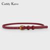 Womens Genuine Leather Thin Belt 1.5cm Wide Versatile Fashion Dress Waistband