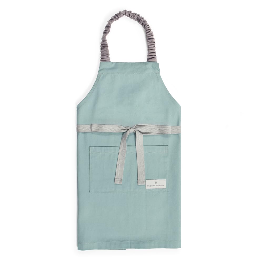 

COLORFUL CANDY STYLE Apron in Dull for Boys School Easy to Put On and Take Children s (100-120cm) Turquoise, (Elementary Age), Off, N1255140-NVL