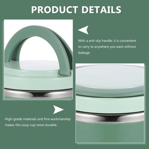 Soup Jar, Lunch Box, Summer/Winter, Large Capacity (1000ml), Leakproof, Portable, Stylish, Cute, Airtight, Stainless Steel, Lightweight, Compact, Stor