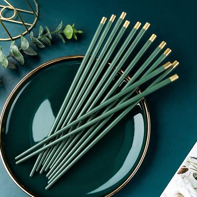 5 Paar Essstäbchen im japanischen chinesischen Stil, Kochutensilien für die Familie, Buffetgeschirr, Hot Pot, lange Essstäbchen, wiederverwendbare Essstäbchen