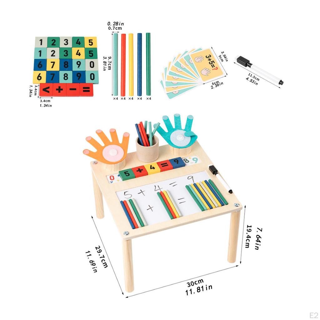 Number Blocks Toys for Kids Early Learning with Rods Cards Table Finger Numbers