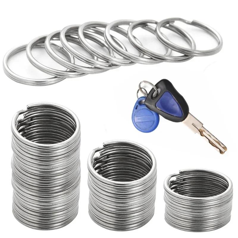 20/50/100pcs Metal Keyring Keyfob Stainless Steel Anti-rust Key Holder Keychains Pendant Key Ring 30mm/25mm/20mm