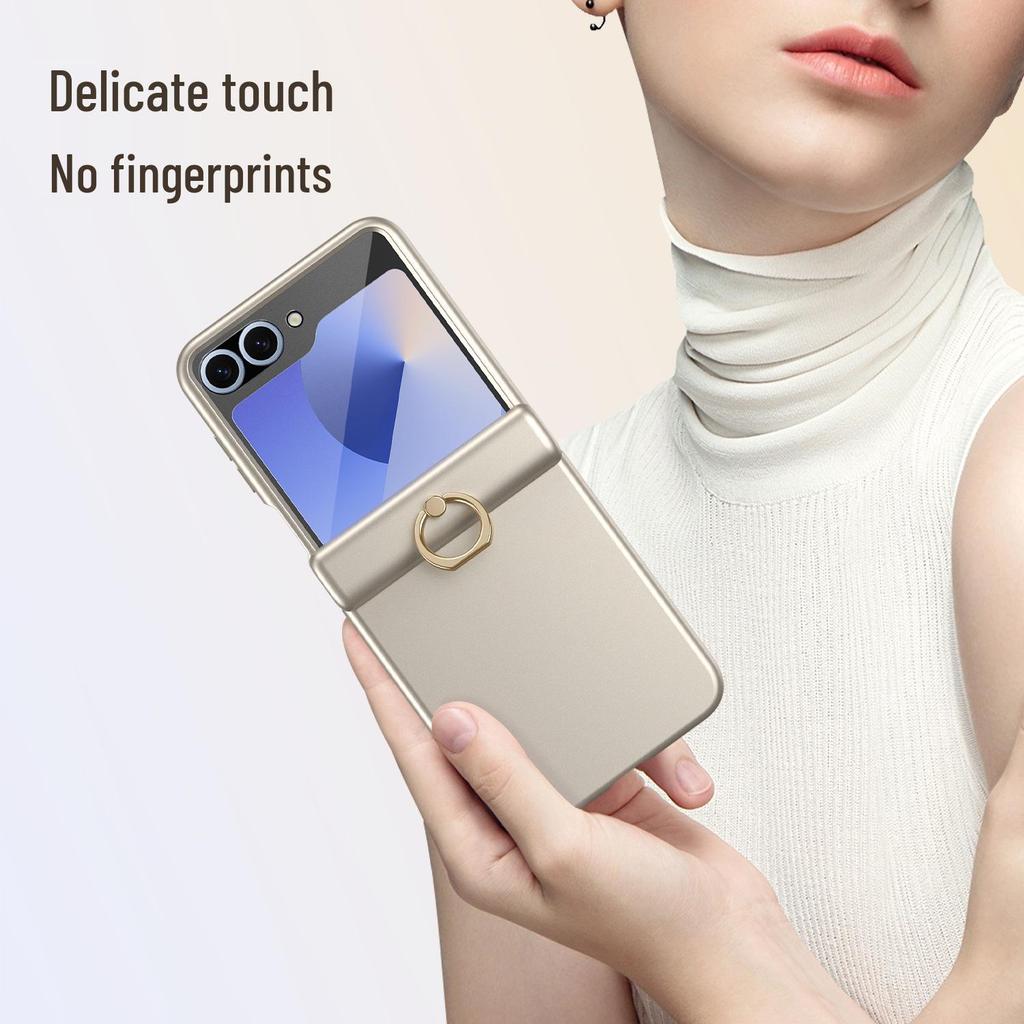 Samsung ZFlip6/5 All-Inclusive Scharnier-Schutzhülle mit Ringhalter & Folie