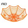Eye-catching Halloween Decor Spider Web Basket, Plastic Cobweb Design Fruit Serving Bowl, Treat Party Decoration or Trick Candy Holder for Dinner