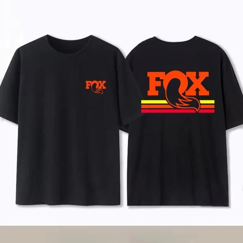 חולצת טי קיץ מכותנה Fox Racing אופני הרים שטח חולצה מיוחדת גדולה איכותית אופנתית לגברים נשים שרוול קצר צווארון עגול