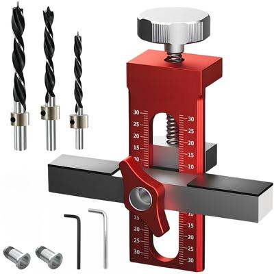 Upgrade 3-in-1 Cabinet Door Mounting Jig with Support Base, Adjustable Aluminum Alloy Installation Tool for Frameless & Face Frame