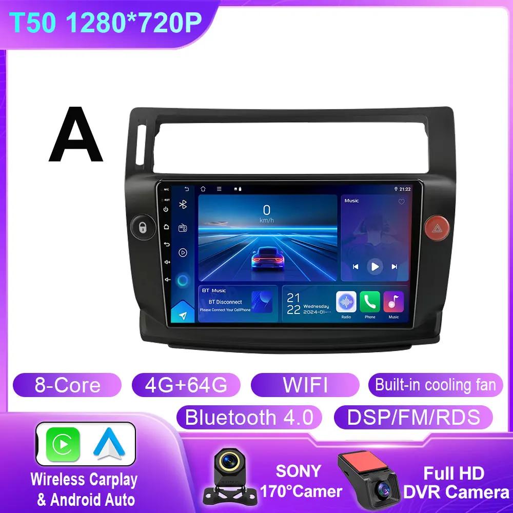 Car Radio For Citroen C4 C-Triomphe Quatre 2004 - 2014 Multimedia Video Player GPS Carplay Auto Stereo Head Unit Android 14 WIFI