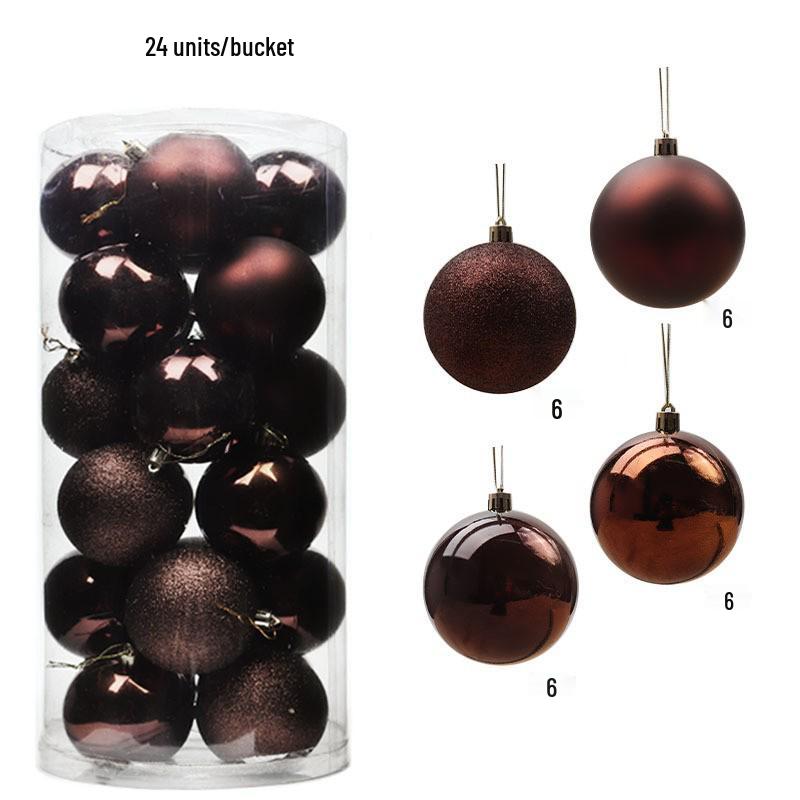 24-teiliges Weihnachtsbaumschmuck-Set: 3cm-8cm Mehrfarbige Plastikkugeln