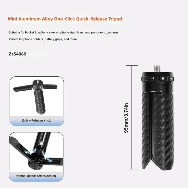 Compactly Aluminum Mini Tripod With Magnetic Base For Smartphones Cameras Action Cameras Stable Desktop Stand 2.5kg Load