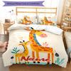 3pcs Custom Name Giraffe Bedding Set Duvet Cover Closure Includes 1 Duvet Cover & 2 Pillowcases, Soft and Comfortable for All Seasons.