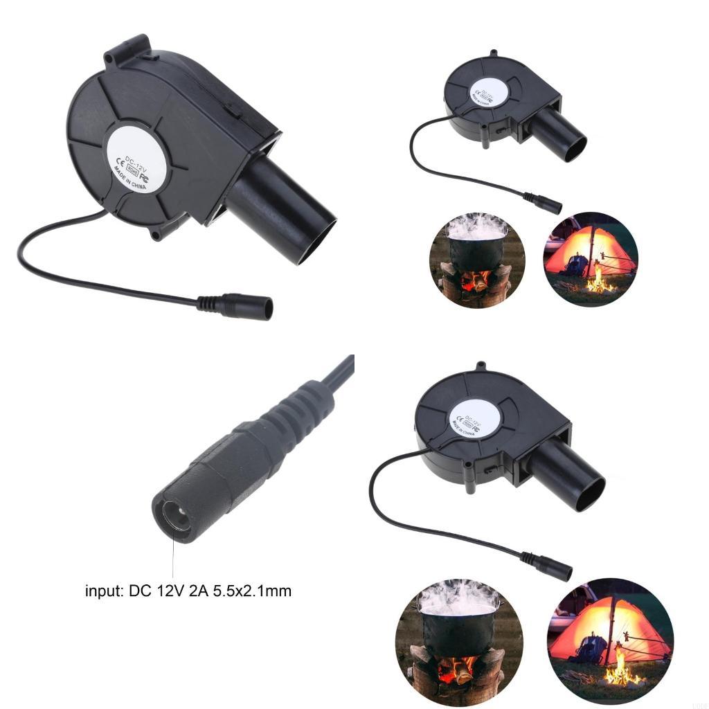 12V Dual Ball Bearing Barbecue Fan 12V 20W 6000R/min Air Blower Cooling Fan 97x95x33mm for Fire Charcoal Starter CN