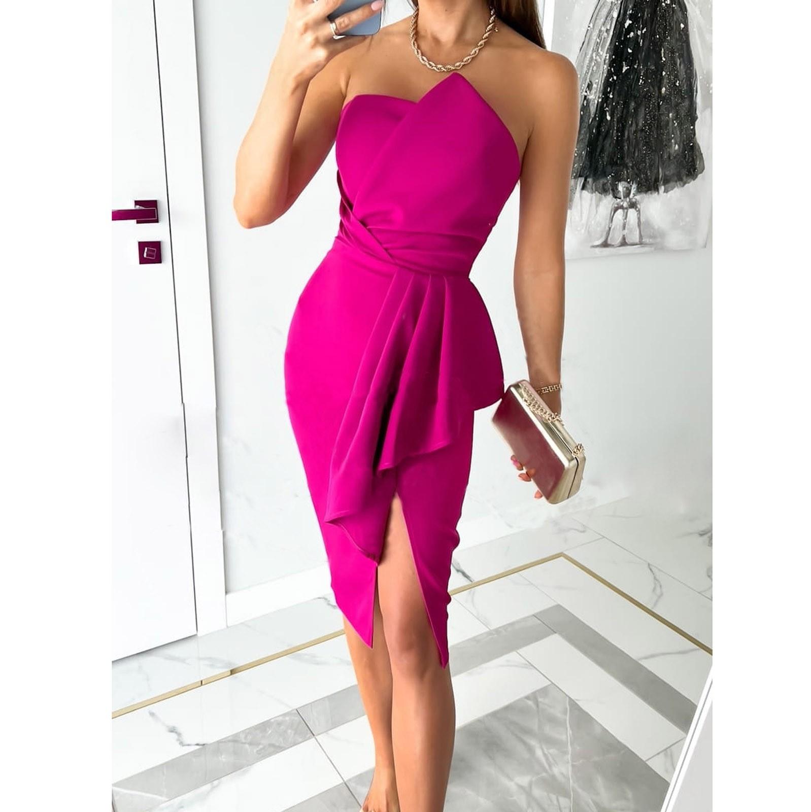 

Женское летнее повседневное модное однотонное плиссированное платье без рукавов без рукавов L