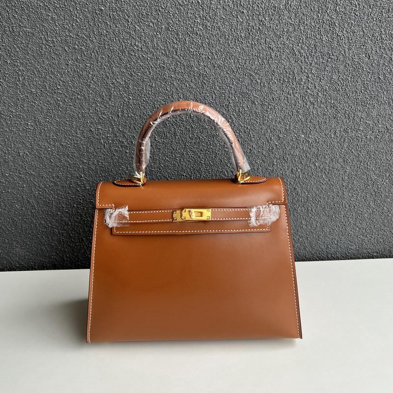 2026 new leather cowhide women's bag mini bag BOX glossy leather patent leather Kelly bag, handbag shoulder bag