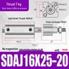 Adjustable Stroke Pneumatic Thin Cylinder - Piston Rod Sizes: 16/20/25/32/40/63