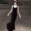Women's Elegant French Retro Fishtail Velvet Sling Dress