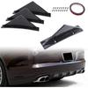 4pcs Rear Bumper Lip Rear Diffuser Defuzer Universal Shark Fins Curved Spoiler Lip Wing Splitter - Carbon Fiber