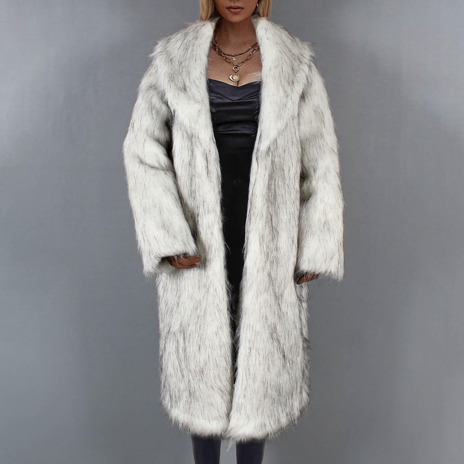 

Модне повсякденне довге жіноче плюшеве однотонне пальто, жіноче термопальто-кардиган M