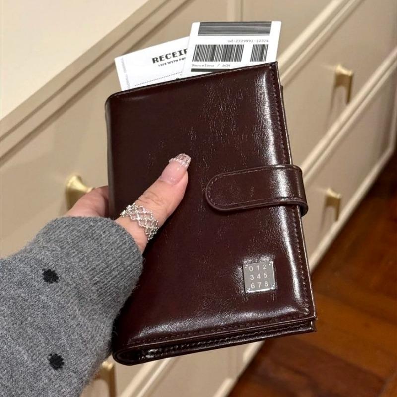Women Passport Wallet Travel Document Organizer Long Clutch Wallet PU Leather Passport Holder Card Holder Ticket Cash Organizer RFID Blocking Purse