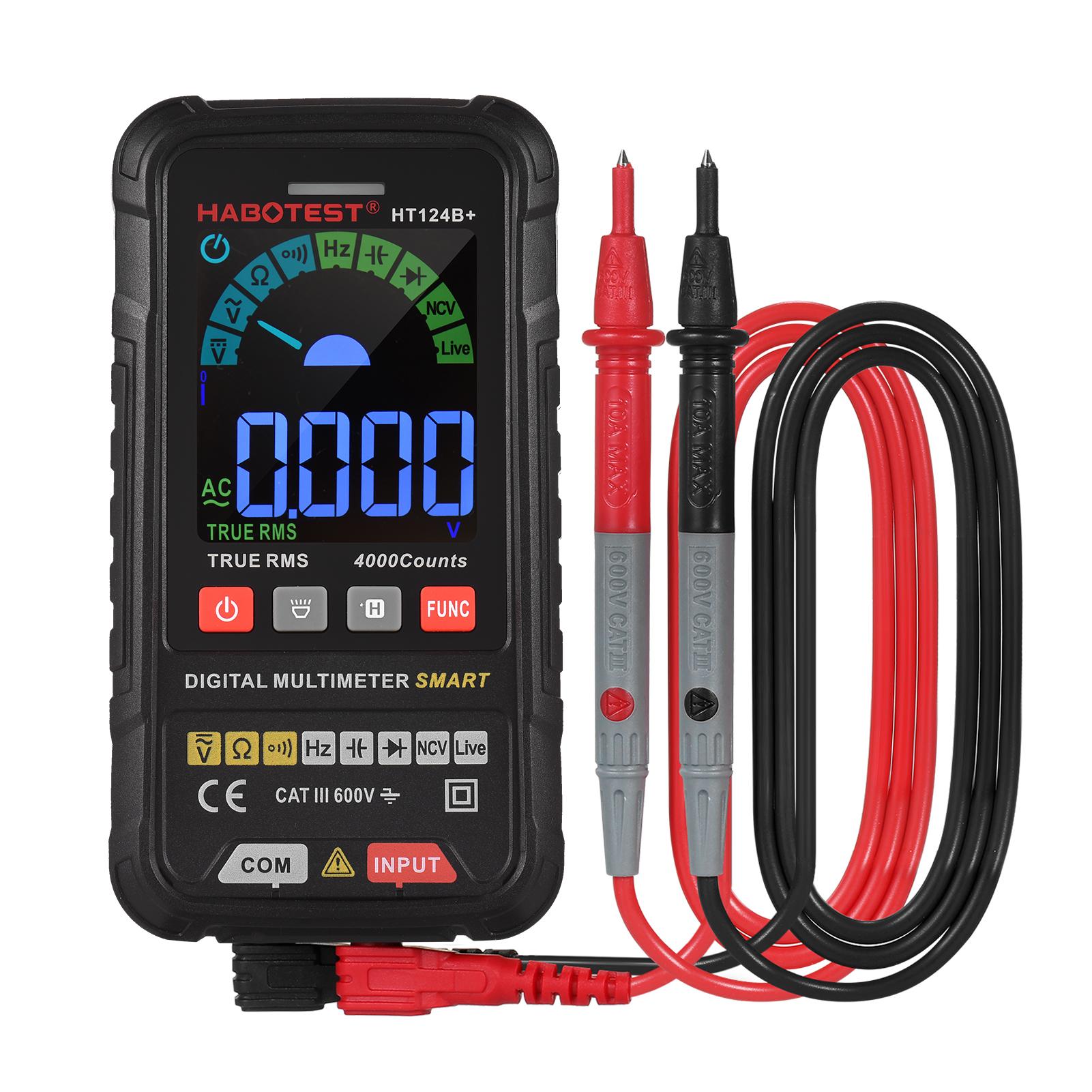 

Мультиметр HABOTEST HT124B+ 4000 відліків True RMS Smart Digital Multimeter 600V AC/DC Voltage Type 2 чорний