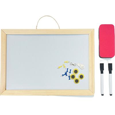 Buena calidad Mini juego de pizarra blanca montada en pared magnética de madera maciza, suministros