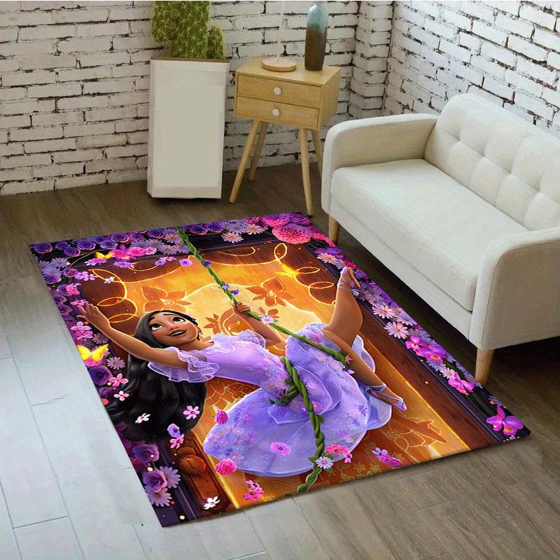 1 alfombra de área con diseño de Encanto, alfombrilla de suelo suave de franela para sala de estar, oficina, dormitorio y alfombra