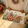 VIKAMA Fall Pumpkin Doormat Buffalo Plaid Bow Autumn Leaves Non Slip Front Door Mat Indoor Outdoor Harvest Porch Decor Rug