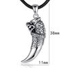 S925 Sterling Silver Personalized Wolf Tooth Pendant Necklace - Unisex Retro Design