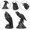 Gothic Crow Candle Holder Retro Black Owl Candlestick Sculpture Craft Halloween Statue Fun Atmosphere Home Decoration