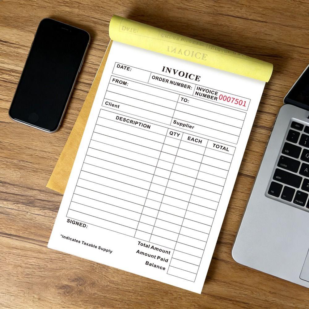 Signature Line Duplicate Invoice Book Tear-Off Commercial Invoice Pad  Business