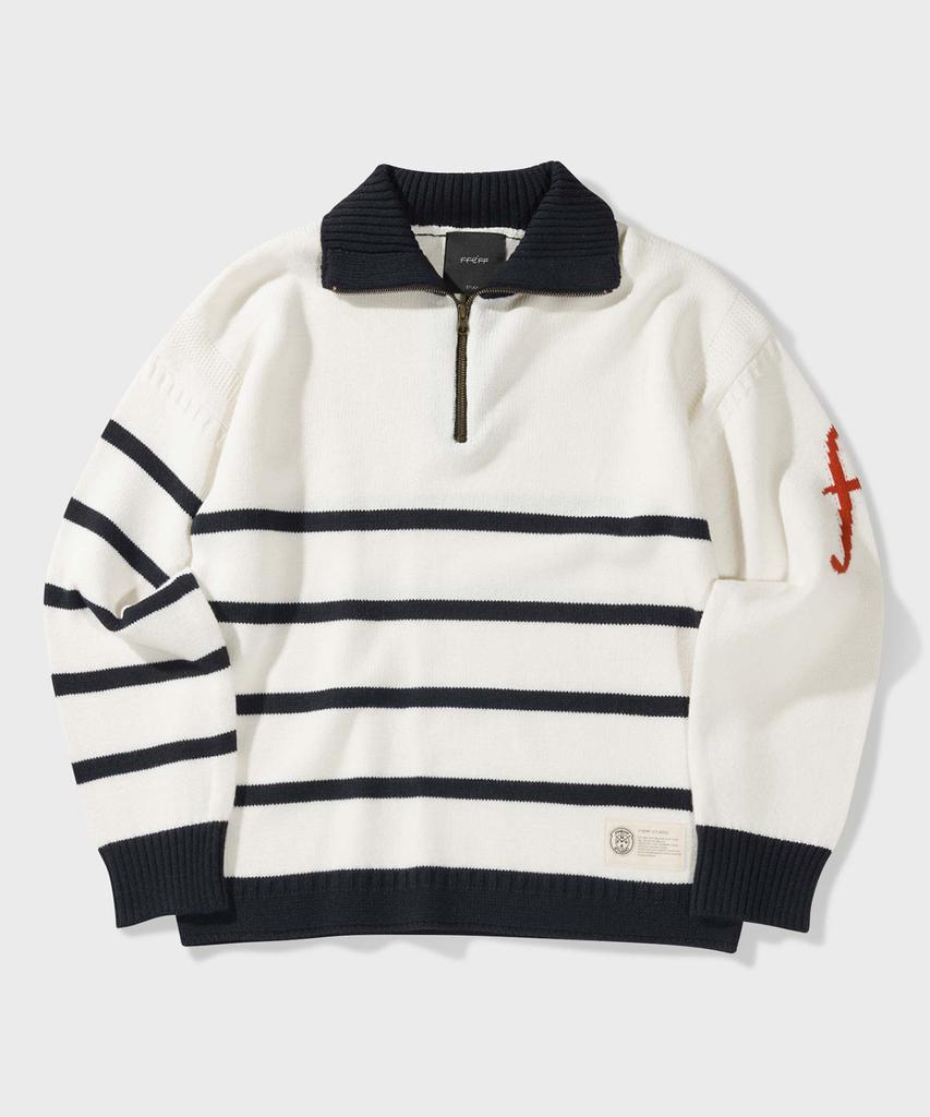 FFEFF STUDIO Venezia Wool Zip-Up Knit (Ivory)