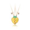 2pcs Cute Fruit Food Magnet Necklaces for Women Girls Kawaii Best Friends Sisters Pendant Chain BFF Friendship Jewelry Gifts