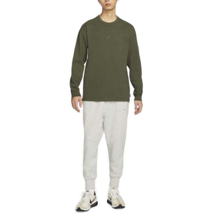 Nike Sportswear Premium Essentials Long-Sleeve T-Shirt 'Green' Men's DO7391-325