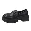Black British style small leather shoes women's 2025 new spring and autumn single shoes summer muffin platform Mary Jane loafers