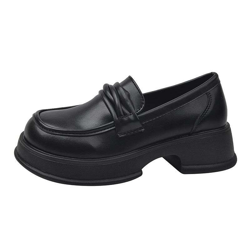 Black British Style Small Leather Shoes Women's 2025 New Spring and Autumn Single Shoes Summer Muffin Platform Mary Jane Loafers