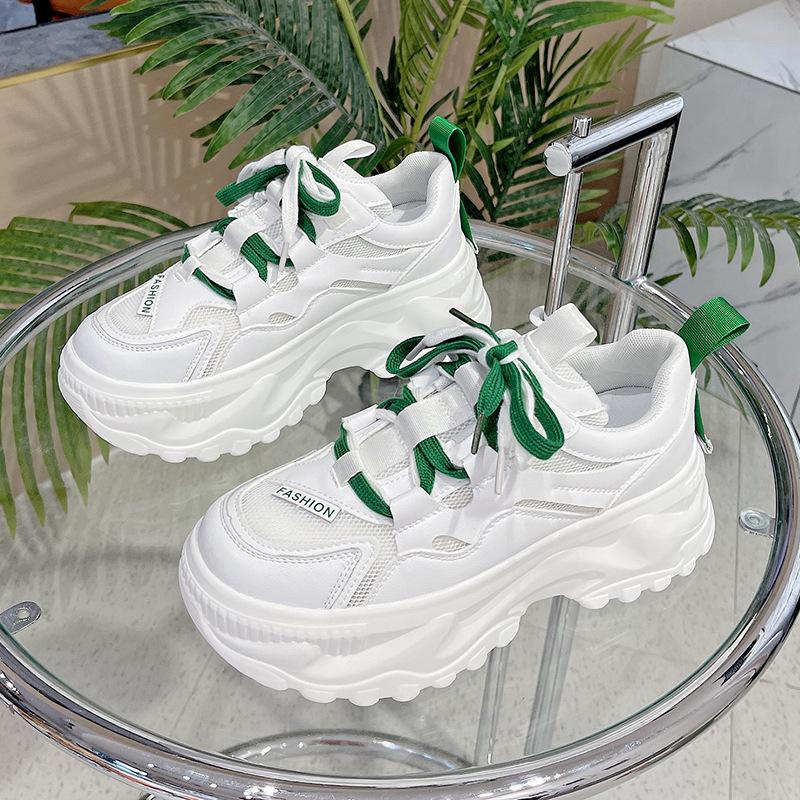 Breathable dad shoes women's ins trendy girl 2025 summer new versatile thick sole heightening thin casual sports shoes women