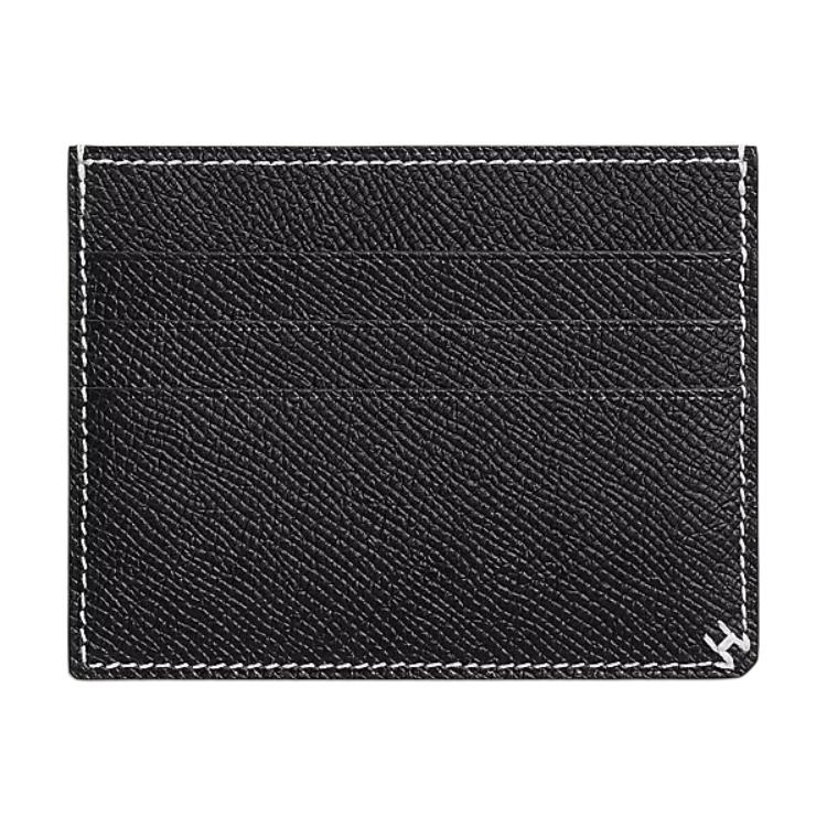 

Hermes H Sellier 10 Saddle Stitch Leather Card Holder Unisex Accessories Black H087060CA89 Black