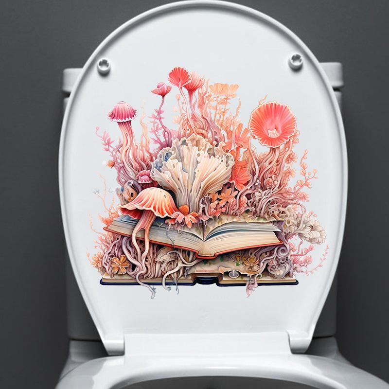10 Styles Summer Seaside Vacation Wall Stickers Beach Sunset Stickers Toilet Stickers Self Adhesive Waterproof